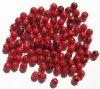 50 6mm Opaque Dark Red & Black Speckle Beads